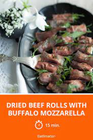 Dried Beef Rolls With Buffalo Mozzarella Recipe Buffalo Mozzarella Stuffed Peppers Recipes