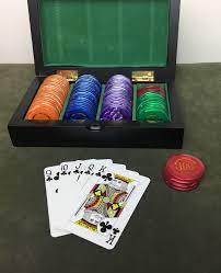 Poker Chips With Wood Case Etsy Poker Chips Wood Case Deck Of Cards