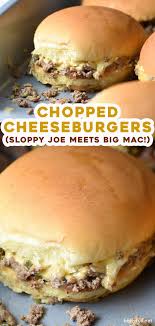 These Chopped Cheeseburger Sliders Are A Cross Between A Sloppy Joe And A Mcdonald S Big Mac They Re Super Easy Delicious Cheeseburger Sliders Recipes Food