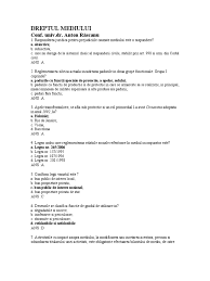 Teste Grila Dreptul Mediului