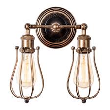 Indoor wall sconces at lightingdirect! Vintage Wall Light With Ceramic Lamp Holder Industrial Cage Wall Sconce Adjustable Rustic 2 Light Wall Lamp Retro Indoor Lighting Fixture For Bar Cafe Bedroom Oil Rubbed Bronze Bulb Not Included Buy Online