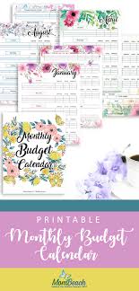Printable Monthly Budget Calendar Budget Calendar Monthly Budget Printable Free Budget Printables
