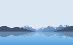 Blue And Gray Mountain Wallpaper Minimalism Landscape Mountains Lake Clear Sky Reflecti Landscape Wallpaper Minimalist Desktop Wallpaper Digital Wallpaper