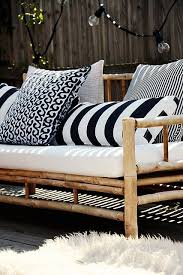 Black And White Striped Patio Cushions Nautical Patio Black And White And Navy Striped Pillows On Simple Patio Furniture With Woven Blankets Patio Inspiration Terrace Furniture Home