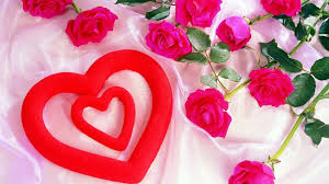 Red Heart With Pink Roses Wallpaper Rose Flower Wallpaper Love Rose Images Flower Desktop Wallpaper