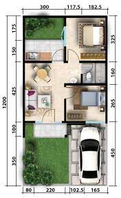 Proses pembangunan rincian biaya material dan tukang. Lingkar Warna 7 Denah Rumah Minimalis Ukuran 6x12 Meter 2 Kamar Tidur 1 Lantai Tampak Depan