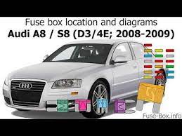 Fuse Box Location And Diagrams Audi A8 S8 2008 2009 Youtube Audi A8 Fuse Box Audi