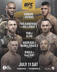 Updates, highlights, fight card, start time. July S Ufc Fight Island Cards Announced Ufc