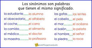 Spanish Synonyms For Elementary Students Spanish Playground Vocabulary Instruction Nouns And Adjectives Learning Spanish Vocabulary