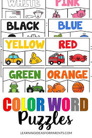 One reason our sight words worksheets are so effective is they feature vibrant colors, as well as professionally drawn illustrations of recognizable objects, creatures, and characters to keep kids engaged as they learn. Color Word Puzzles Free Printable Learning Ideas For Parents