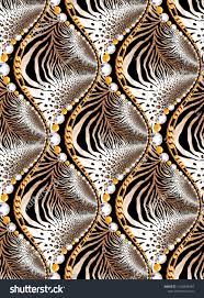 Leopar Tiger Geometric Background With Chain Baski Leopar Desenler