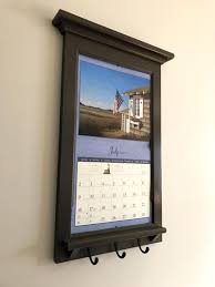 Calendar Frame Family Organizer Storage Shelf And Keyhook Etsy Family Frames Family Organizer Diy Calendar Holder