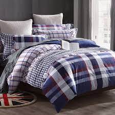 Minkang gave sally a red, white and blue last night in bed. Navy Blue Red Gray And White Plaid Print Simply Chic Masculine Soft Full Queen Size Bedding Sets Enjoybedding Com
