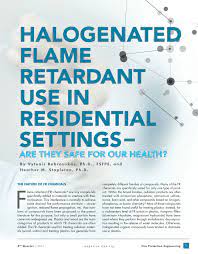 Pdf Halogenated Flame Retardant Use In Residential Settings Are They Safe For Our Health