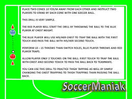 Place the cards face down in the middle of the gym with partners equally spaced throughout the activity area. Passing And Trapping Soccer Drills