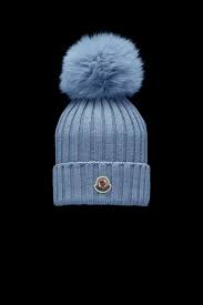 Monkey beanie slouchy chunky knit hat with pom pom! Light Blue Beanie With Pom Pom Hat For Soft Accessories Moncler Gr