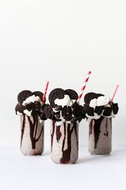 Over The Top And Decadent Oreo Cookie Milkshakes Made With Homemade Cream Filling And Topped With Oreo Co Oreo Milkshake Recipe Cookie Milkshake Oreo Milkshake