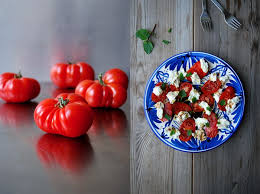 Buffalo Mozzarella Cuore Di Bue Tomato And Mint Salad Eat In My Kitchen Salade Panier A Salade