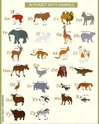 To the greek letter is appended the latin … English Alphabet With Wild Animals And Their Names On A Light Background Stock Vector Adobe Stock