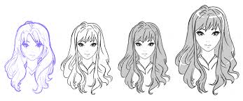 Because of this, manga artists have developed in manga or anime, you draw hair as a mass or a cloth. How To Draw Anime Girl Hair For Beginners 6 Examples Gvaat S Workshop