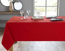 Fabrication française par tissus toselli nice. Nappe Rectangulaire Rouge En Coton 150x250 Lona Maisons Du Monde