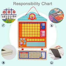 wooden magnetic reward activity responsibility chart calendar kids schedule educational toys for children calendar time toys best offer 11 11