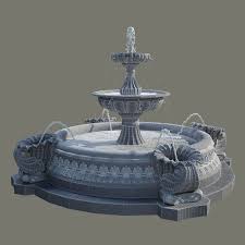 3d Max Fountain Exterior Water In 2020 Fountain Baroque Architecture Water Fountain