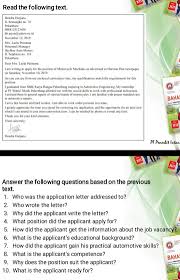 If you know the name of the company, look for information online. 1 2answer The Following Questions Based On Theprevious Textwho Was The Application Letter Addressed Brainly Co Id