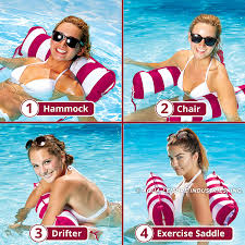 Blue island water hammock pool float are you dreaming of an amazing rest and relaxation in your swimming pool? Multi Purpose Pool Hammock Pool Chair Saddle Lounge Chair Hammock Drifter Light Blue White Stripe Portable Water Hammock Aqua 4 In 1 Monterey Hammock Inflatable Pool Float Toys Games Pool Rafts Inflatable Ride Ons