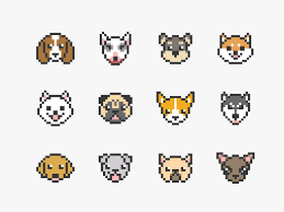 Create animations in your browser. Dog Faces Pixel Art Icons 581279 Vector Art At Vecteezy