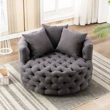 Maybe you would like to learn more about one of these? Upholstered Tufted Round Swivel Barrel Chair Overstock 31727568