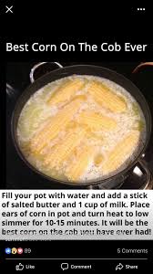 Maybe you would like to learn more about one of these? Best Corn On The Cob Ever Water Butter Milk Simmer 15 Minutes Recipes Food Food Dishes