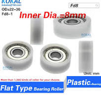 [Fd8]hot sale 608/698/688 ball bearing coated with POM PA plastic small  size roller wheel for display case car pulley 20/25/30