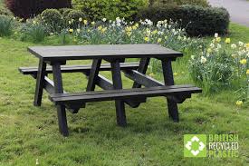 A table model like the polly products deluxe picnic table ada that enables easy wheelchair access may be ideal for you. Denholme Recycled Plastic Picnic Tables From British Recycled Plastic