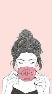 Wallpaper Tumblr Love Coffee Girls Cartoon Art Illustration Art Girl Girly Drawings