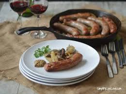 Turkey bratwurst provide the flavor and experience of eating bratwurst with 80 percent less fat than other sausage. Oven Baked Cast Iron Skillet Beer Brats Potatoes