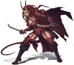 F Tiefling Rogue Thief Short Swords Cape Dungeons And Dragons Characters Fantasy Character Design Dnd Characters