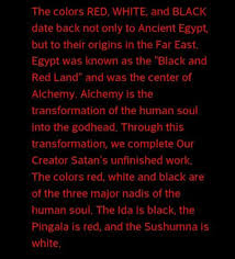 Satanic Meaning Of Colors Red White And Black Color Meanings Human Soul Black Dating