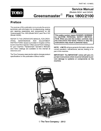Download manuals for 23 toro lawn models including operating instuctions, user manuals and product guides. Toro Greensmaster Flex 2100 Model 04040 Service Repair Manual By Ufjkdme8udud Issuu