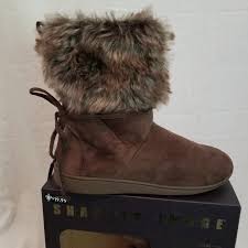 Nwt Fur Slipper Boots By Sharper Image Lg Nwt