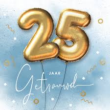 Felicitatie Kaart 25 Jarig Huwelijk Ballonnen Kaartje2go