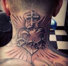 Sacred Heart Tattoo On Neck Best Neck Tattoos Neck Tattoo For Guys Back Of Neck Tattoo Men