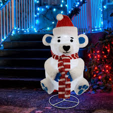 Lighted Outdoor Bear Family Lighted White Bear Family Christmas Decor