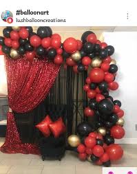 Backdrop Black And Gold Diy Party Decorations Pin By Melinda Bankston On Melinda S 50th Birthday In 2020 Black Party Decorations Red Birthday Party Red Party Decorations