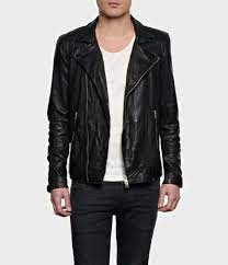Mens Kushiro Leather Biker Jacket Black Allsaints Com Mens Street Style Biker Jacket Jackets