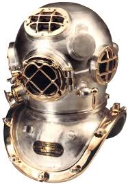 What are sea divers helmets made of? Diving Helmet Construction Divers Helmets Deep Sea Diving Helmets Navy Diving Helmets Commercial Dive Helmets Desco Diving Equipment And Supply Company Milwaukee Wisconsin