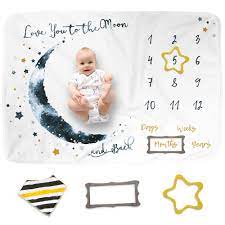 Luka Lily Baby Milestone Blanket Boy And Girl Month Blanket As Baby Shower Gift Baby Monthly Milestone Blanket 60 X40 Walmart Com