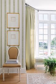 And, when paired with a simple set of. Bay Window With Green French Bench And Green Curtains Transitional Dining Room