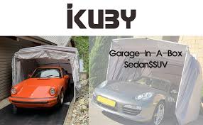 Amazon Com Ikuby All Weather Proof Medium Carport Car Shelter Car Canopy Car Garage Car Shed Car House Car Park Foldable Retractable Lockable Durable Shelter Garden Outdoor