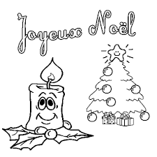 Coloriage sac de noel avec lapin sapin lumiere (1). De Joyeux Noel
